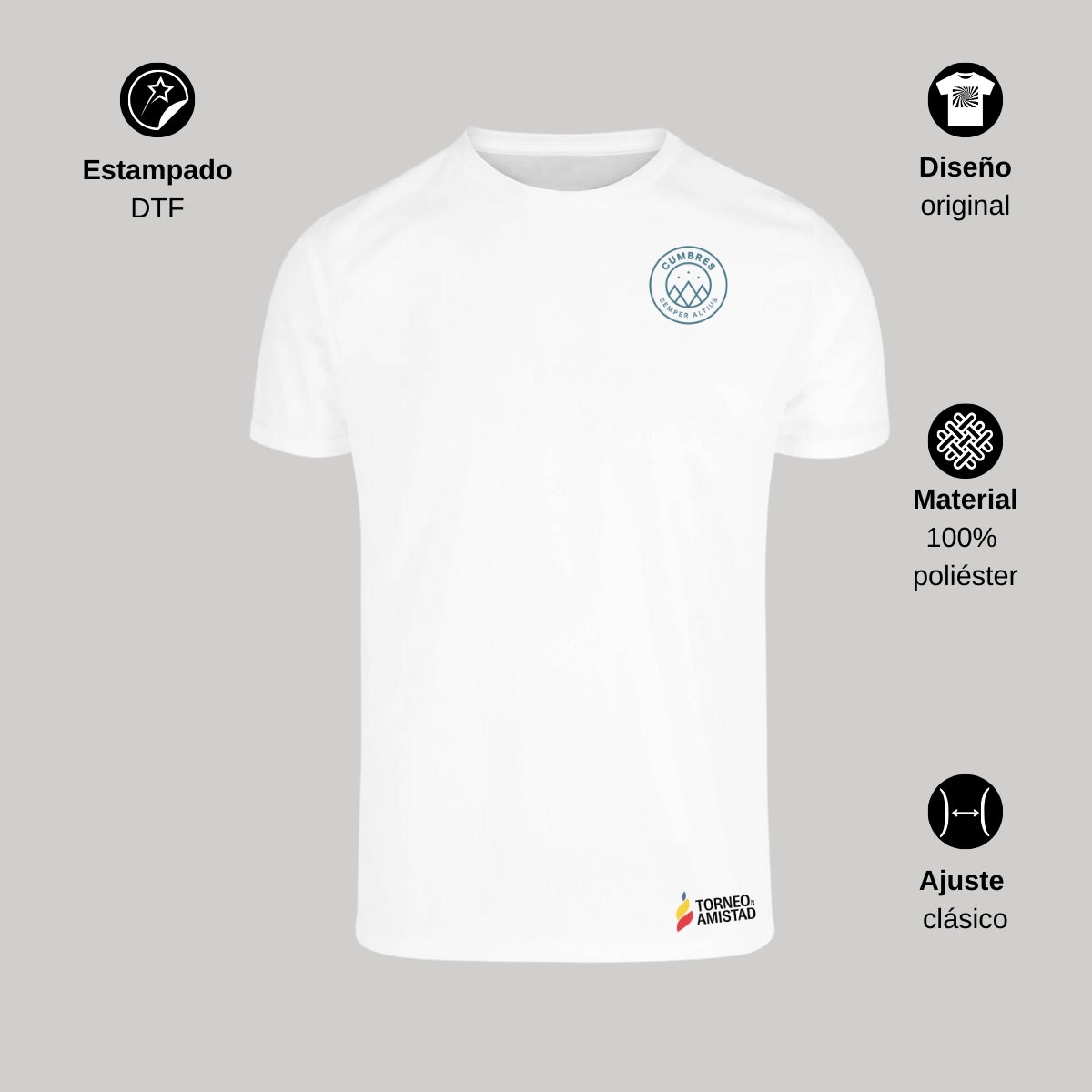 Playera Dry Fit Unisex Poliéster Torneo de la Amistad D2E Cumbres