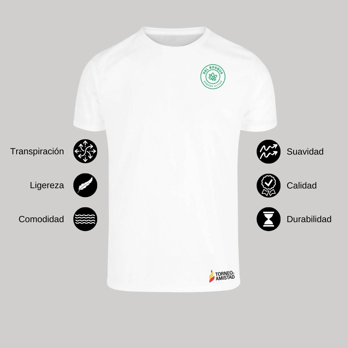 Playera Dry Fit Unisex Poliéster Torneo de la Amistad D2E Del Bosque