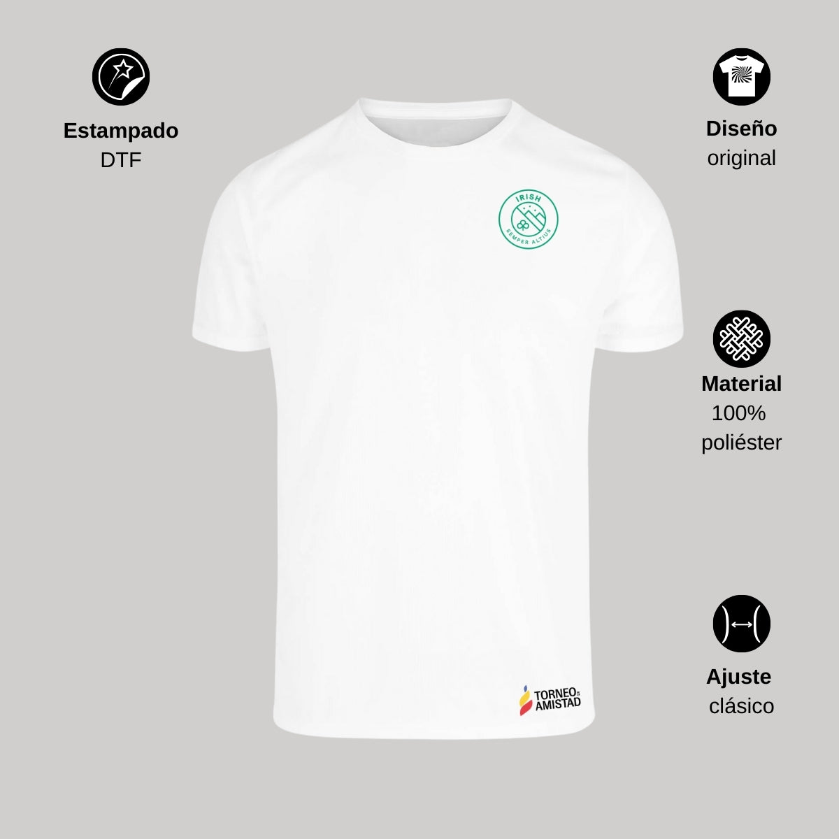 Playera Dry Fit Unisex Poliéster Torneo de la Amistad D2E Irish