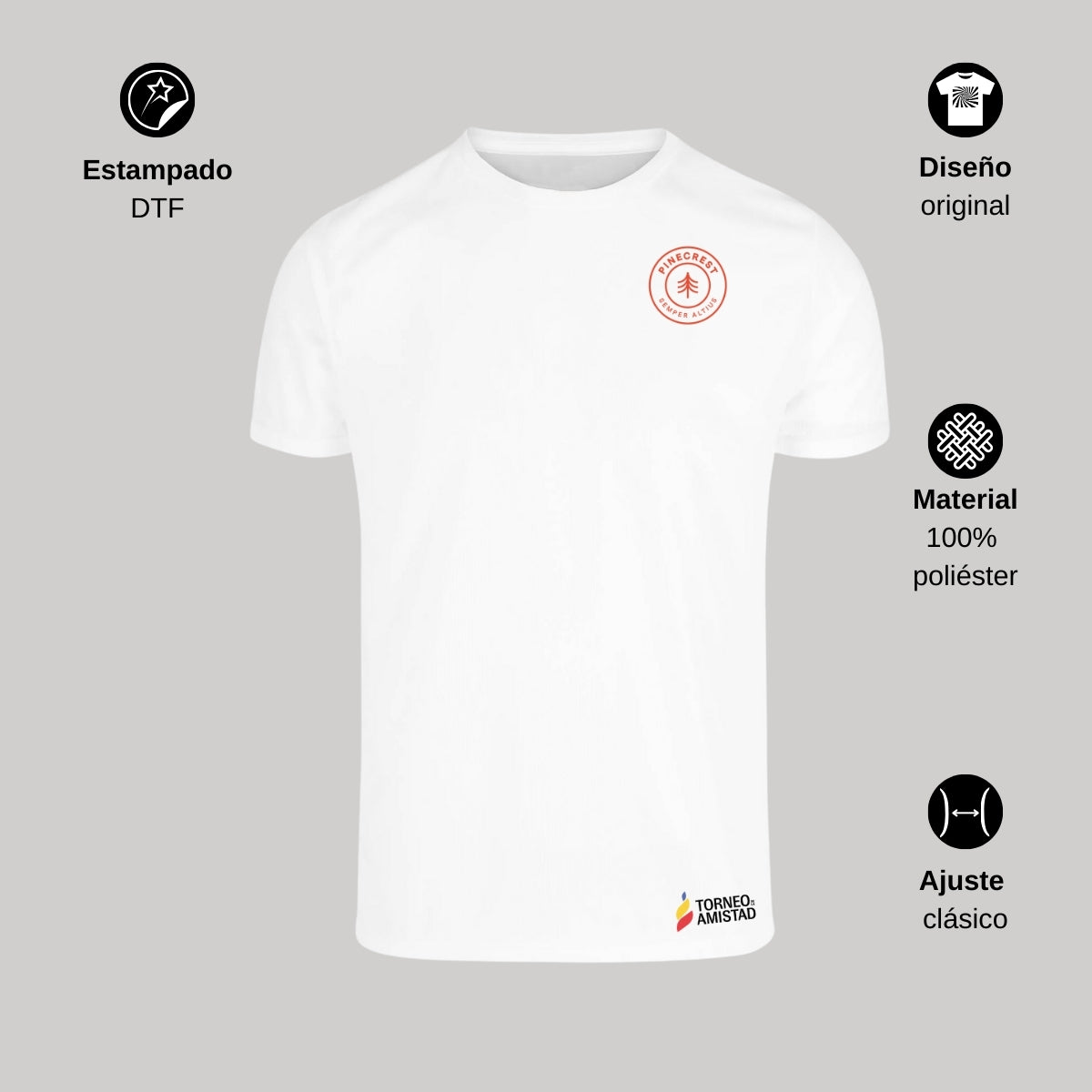Playera Dry Fit Unisex Poliéster Torneo de la Amistad D2E Pinecrest