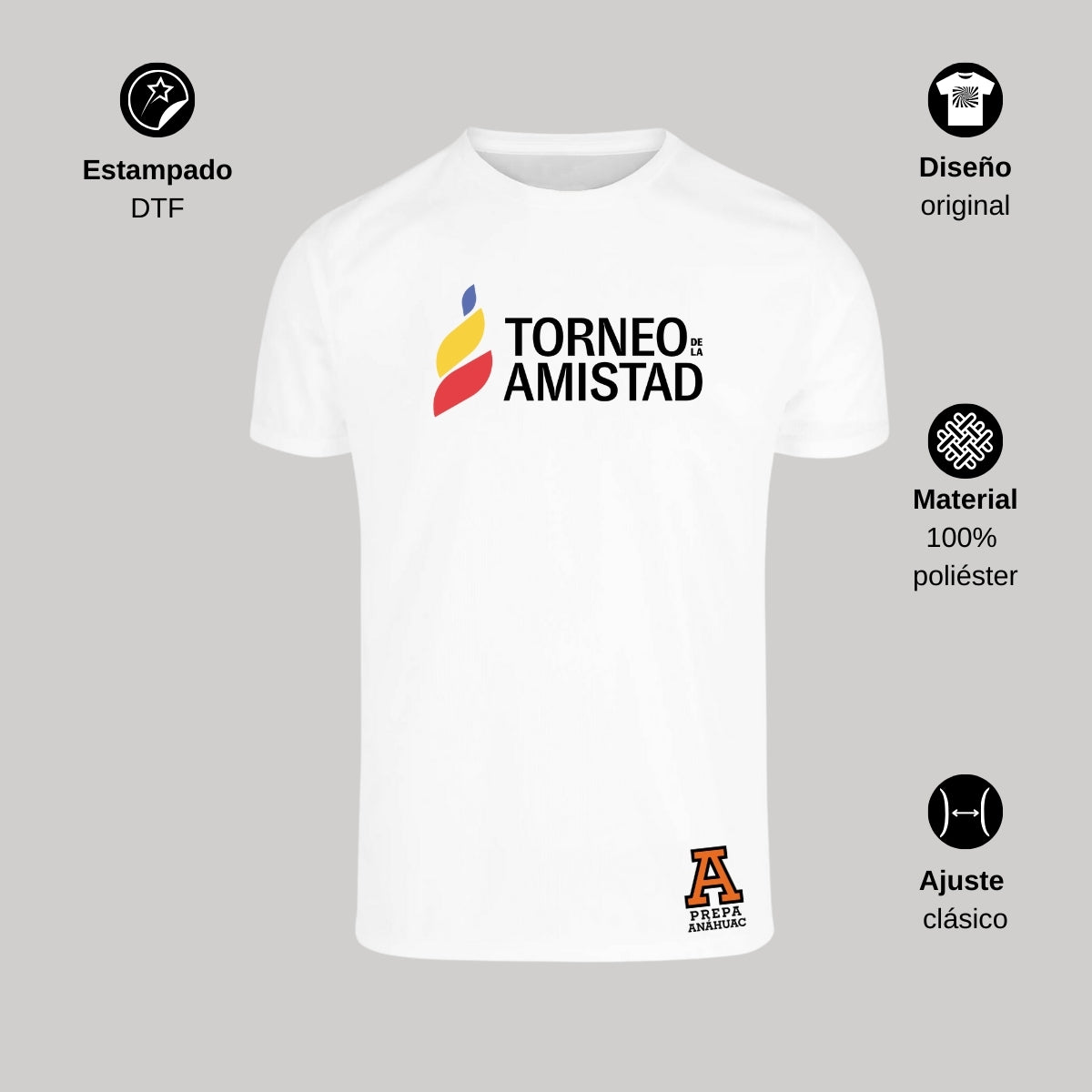 Playera Dry Fit Unisex Poliéster Torneo de la Amistad D3T Prepa Anahuac