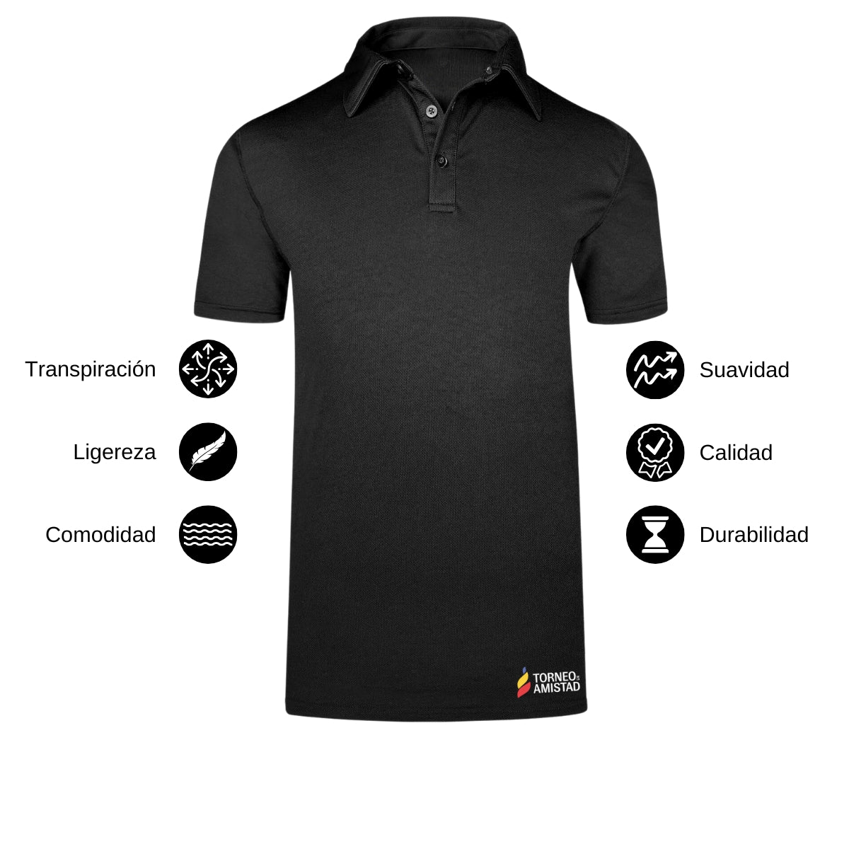 Playera Polo Dry Fit Unisex Poliéster Torneo de la Amistad D2