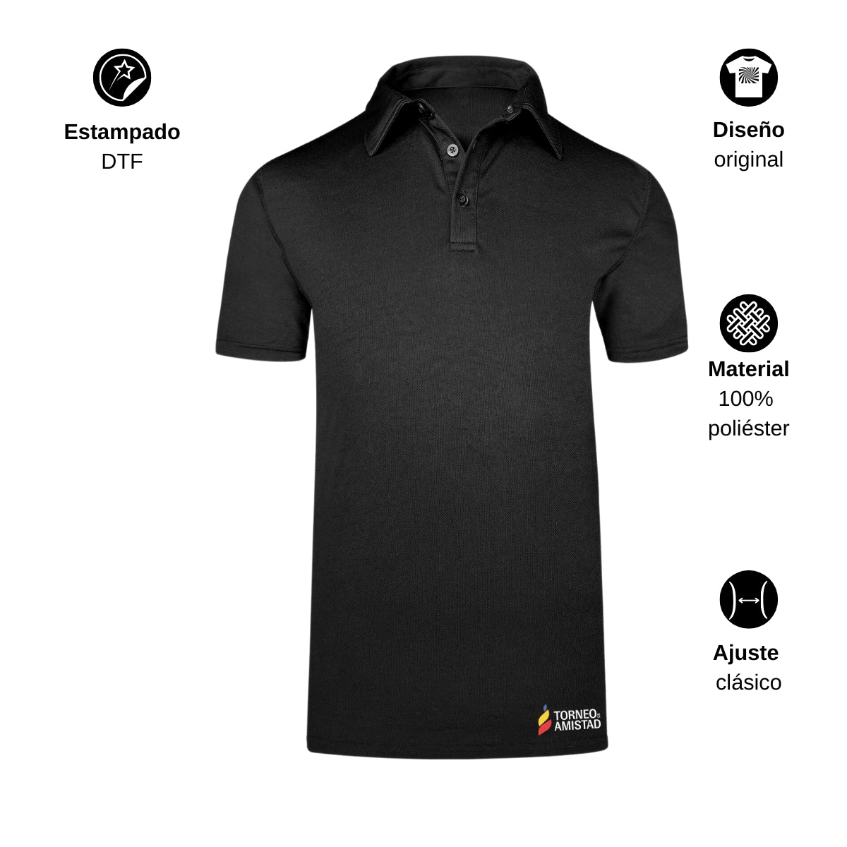 Playera Polo Dry Fit Unisex Poliéster Torneo de la Amistad D2