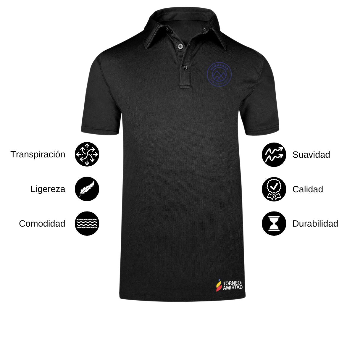Playera Polo Dry Fit Unisex Poliéster Torneo de la Amistad D2E Himalaya