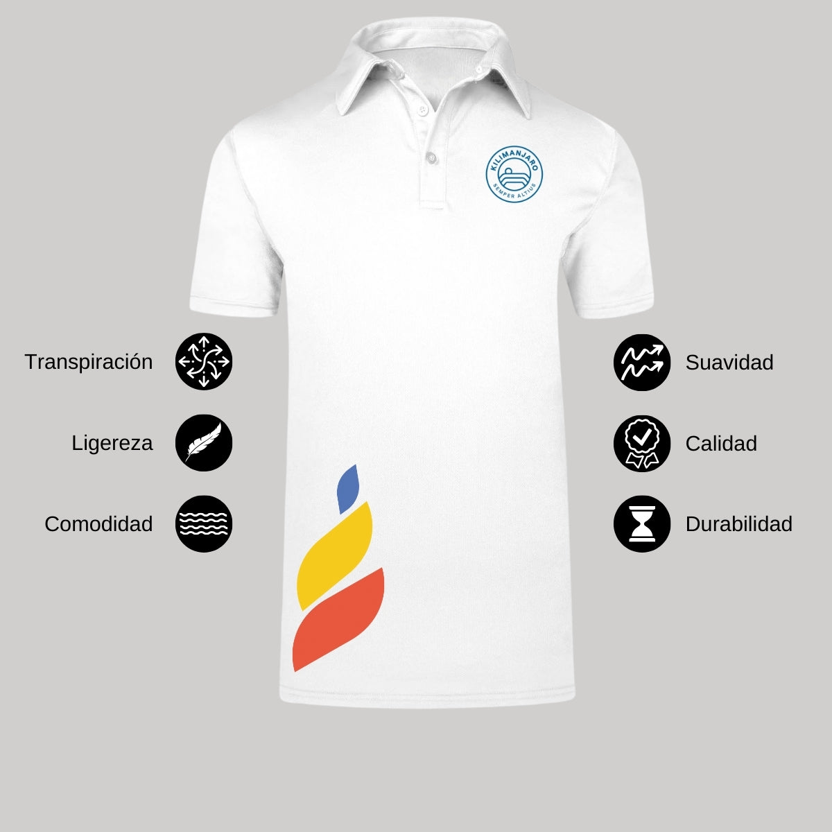 Playera Polo Dry Fit Unisex Poliéster Torneo de la Amistad D1E Kilimanjaro