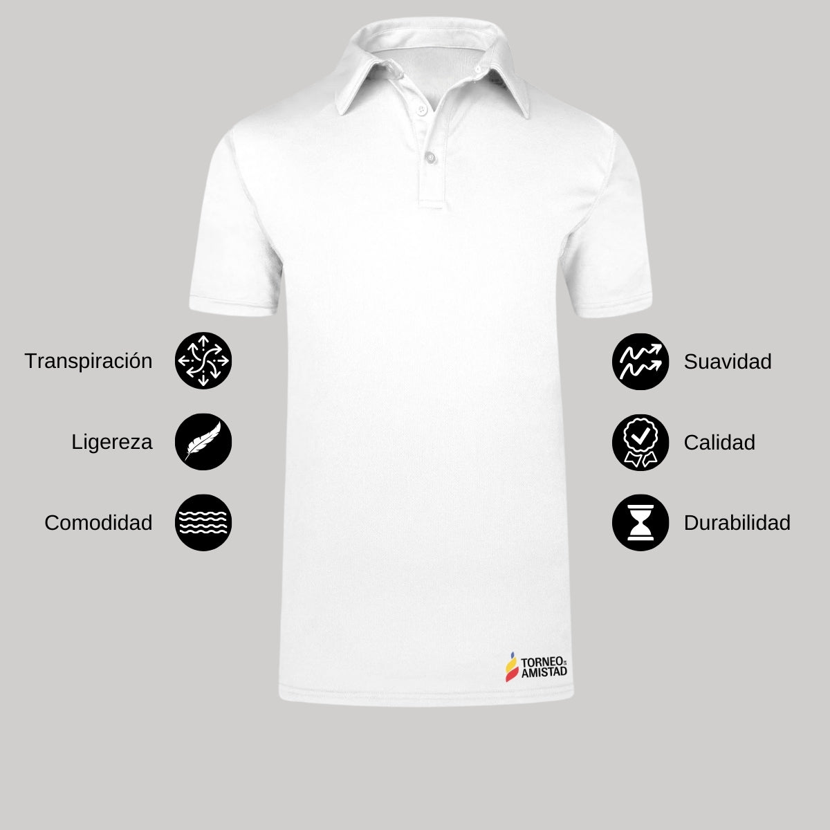 Playera Polo Dry Fit Unisex Poliéster Torneo de la Amistad D2