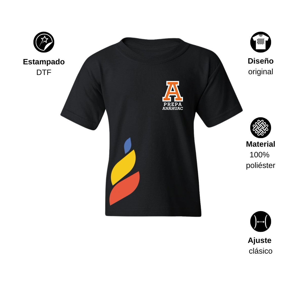 Playera Dry Fit Infantil Poliéster Torneo de la Amistad D1E Prepa Anahuac