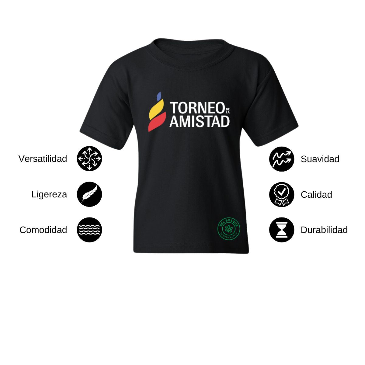 Playera Dry Fit Infantil Poliéster Torneo de la Amistad D3T Del Bosque