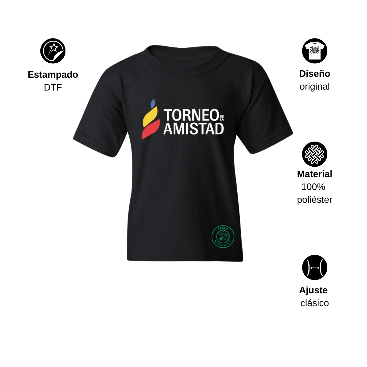 Playera Dry Fit Infantil Poliéster Torneo de la Amistad D3T Irish