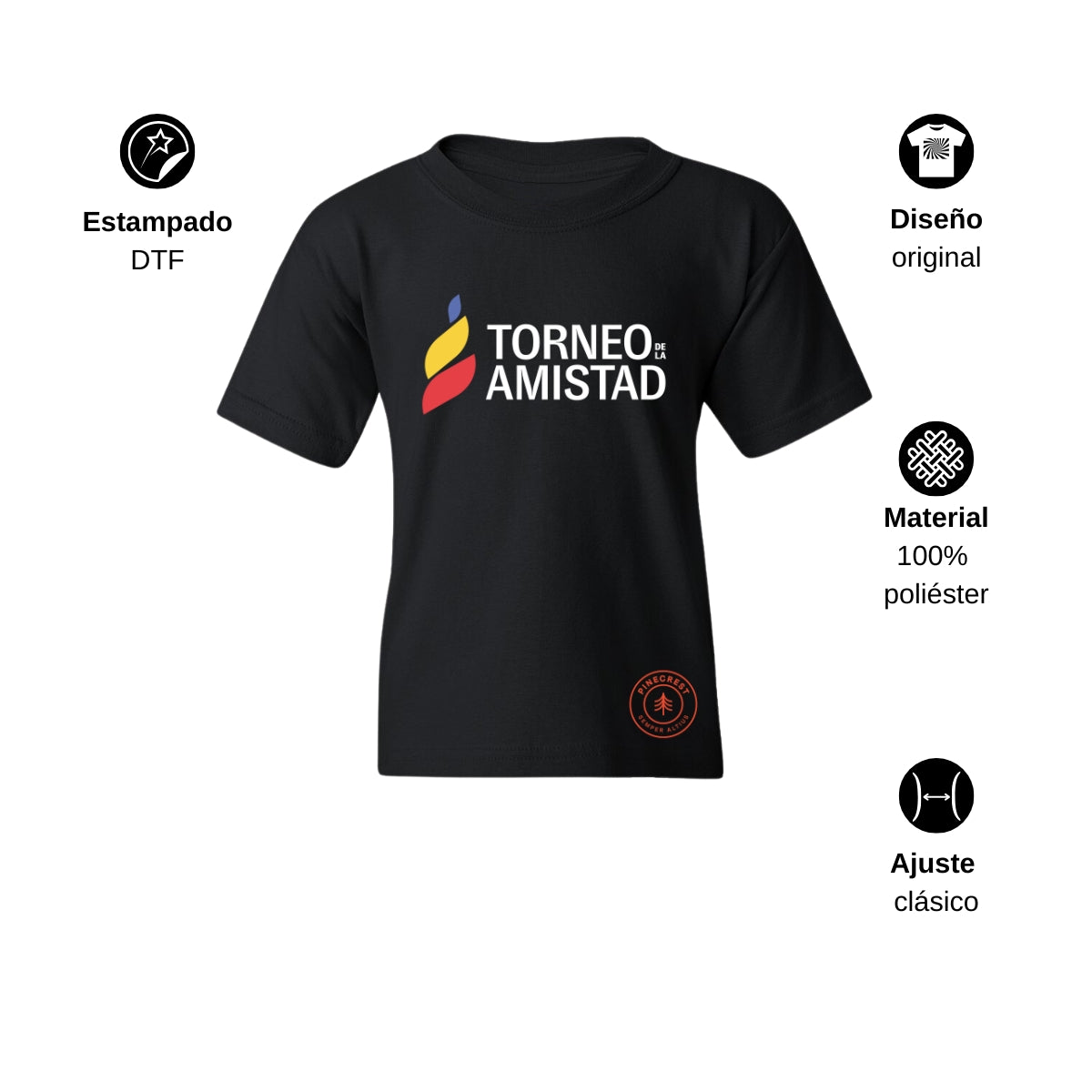 Playera Dry Fit Infantil Poliéster Torneo de la Amistad D3T Pinecrest