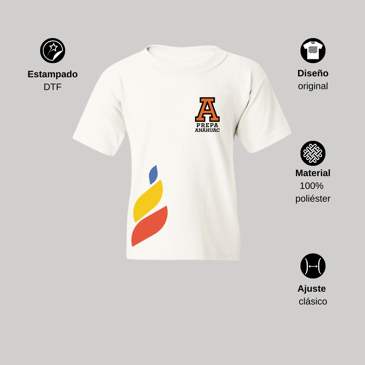 Playera Dry Fit Infantil Poliéster Torneo de la Amistad D1E Prepa Anahuac