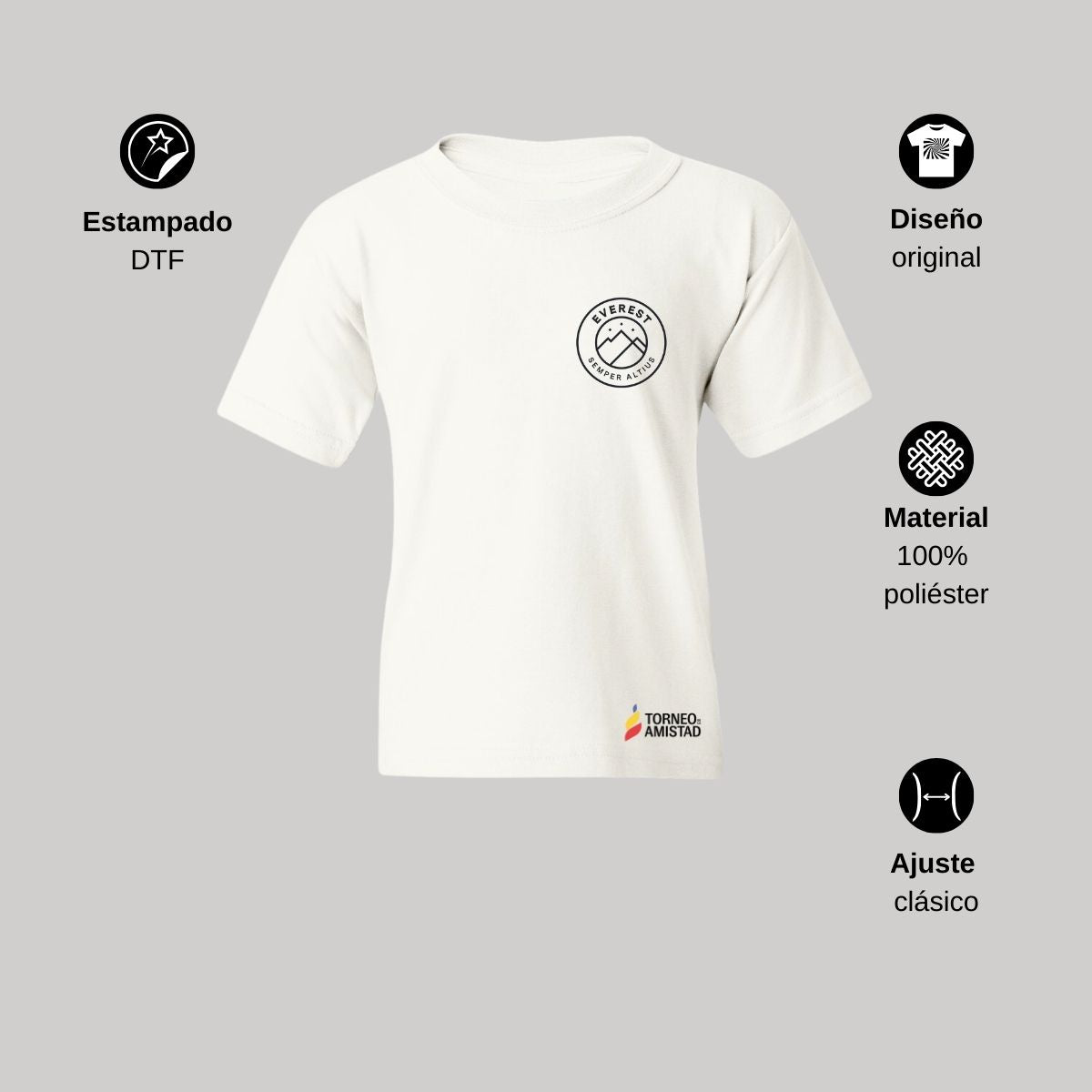 Playera Dry Fit Infantil Poliéster Torneo de la Amistad D2E Everest