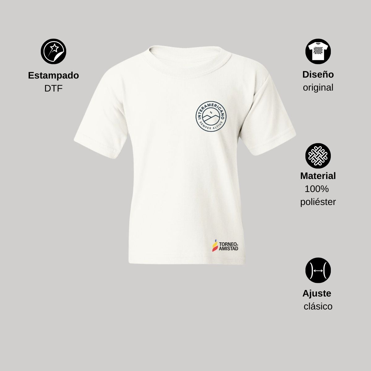 Playera Dry Fit Infantil Poliéster Torneo de la Amistad D2E Interamericano