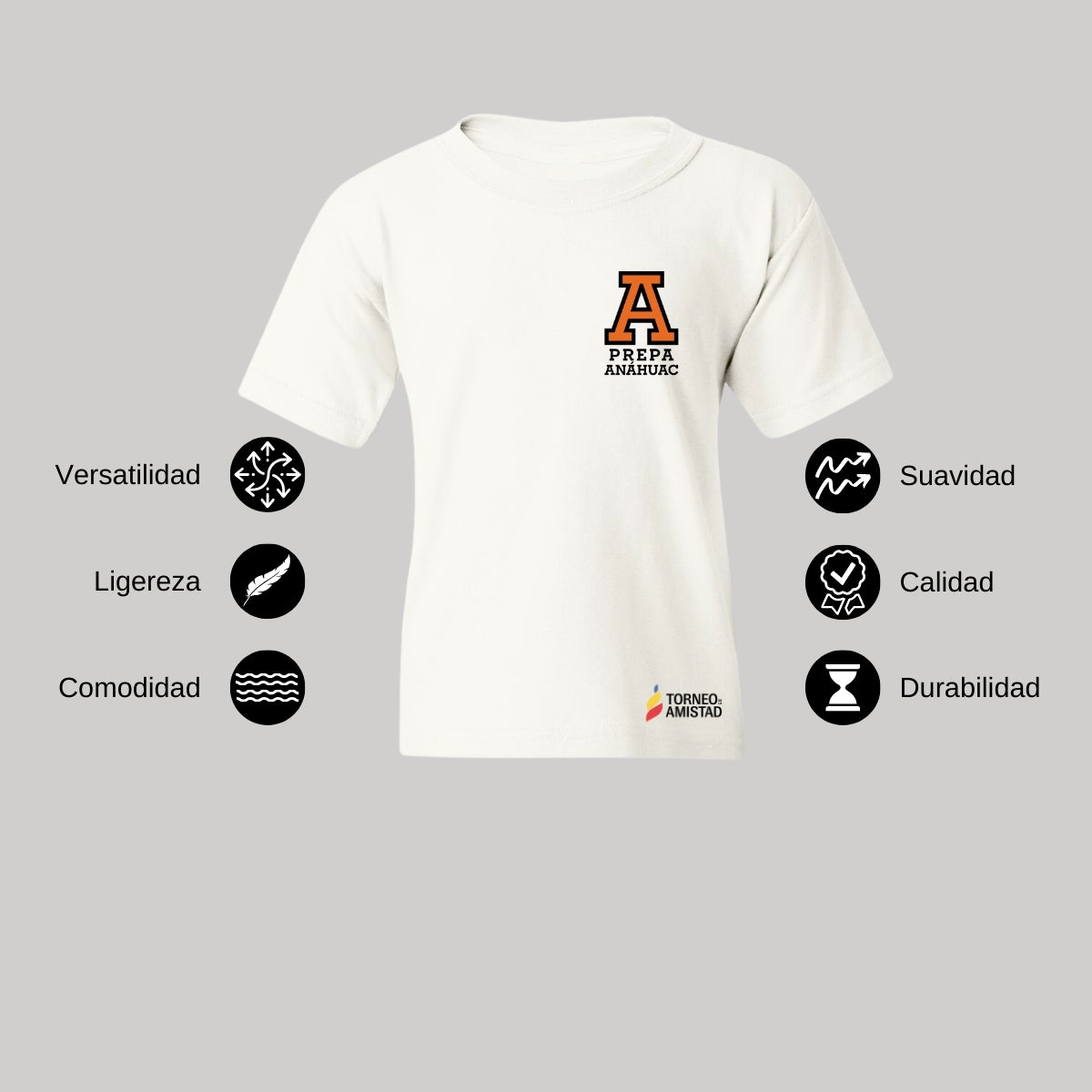 Playera Dry Fit Infantil Poliéster Torneo de la Amistad D2E Prepa Anahuac