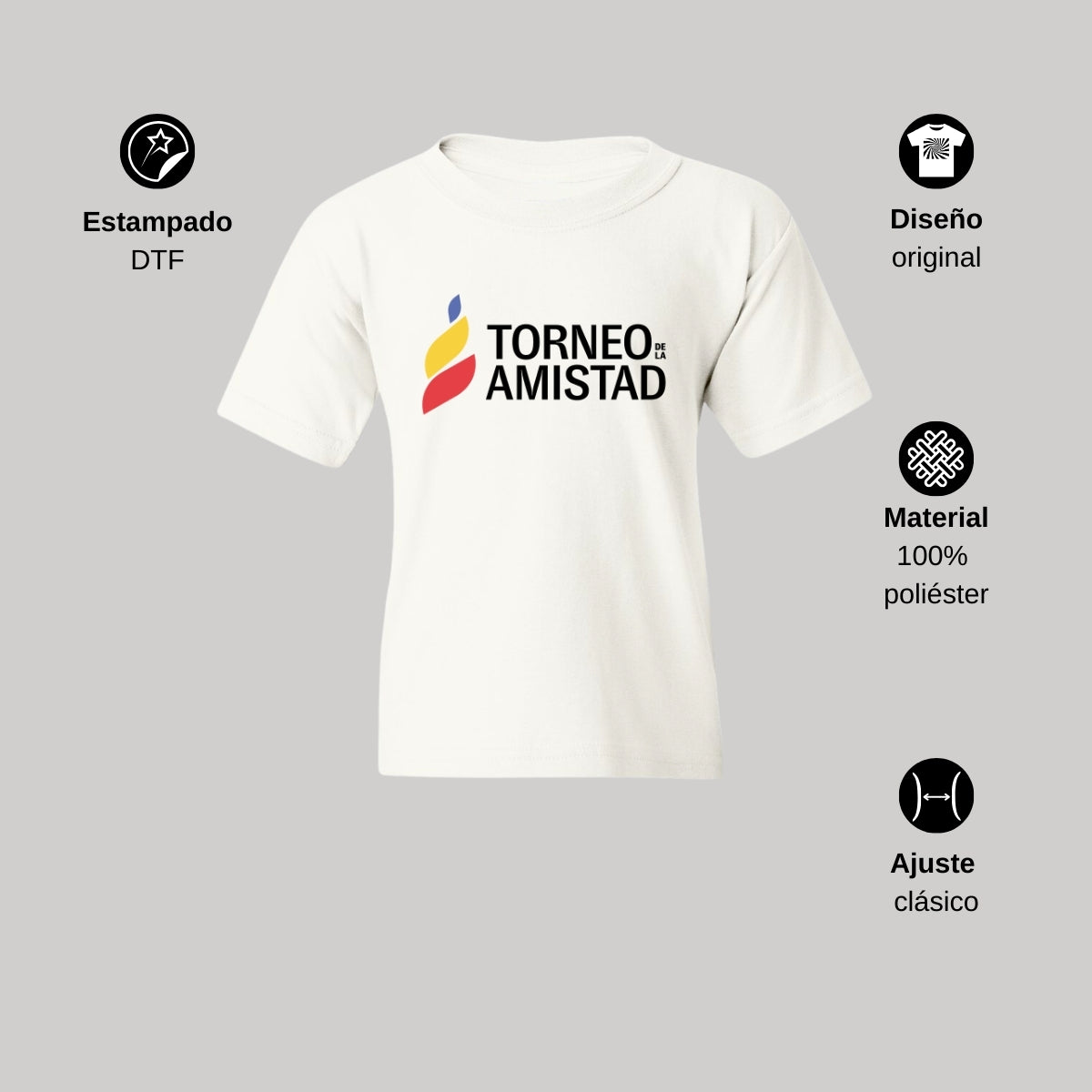 Playera Dry Fit Infantil Poliéster Torneo de la Amistad D3