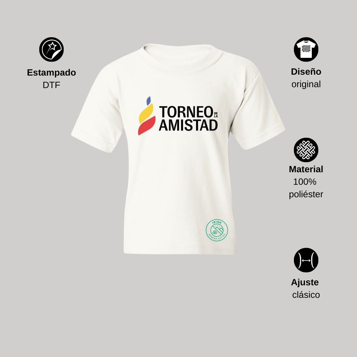 Playera Dry Fit Infantil Poliéster Torneo de la Amistad D3T Irish