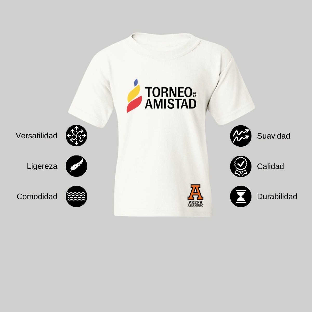 Playera Dry Fit Infantil Poliéster Torneo de la Amistad D3T Prepa Anahuac