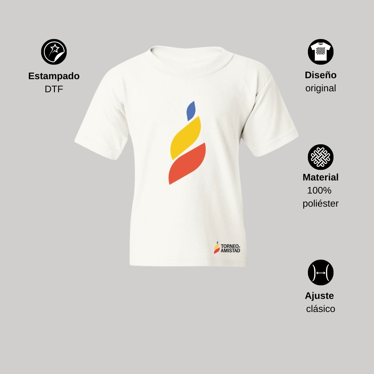 Playera Dry Fit Infantil Poliéster Torneo de la Amistad D4