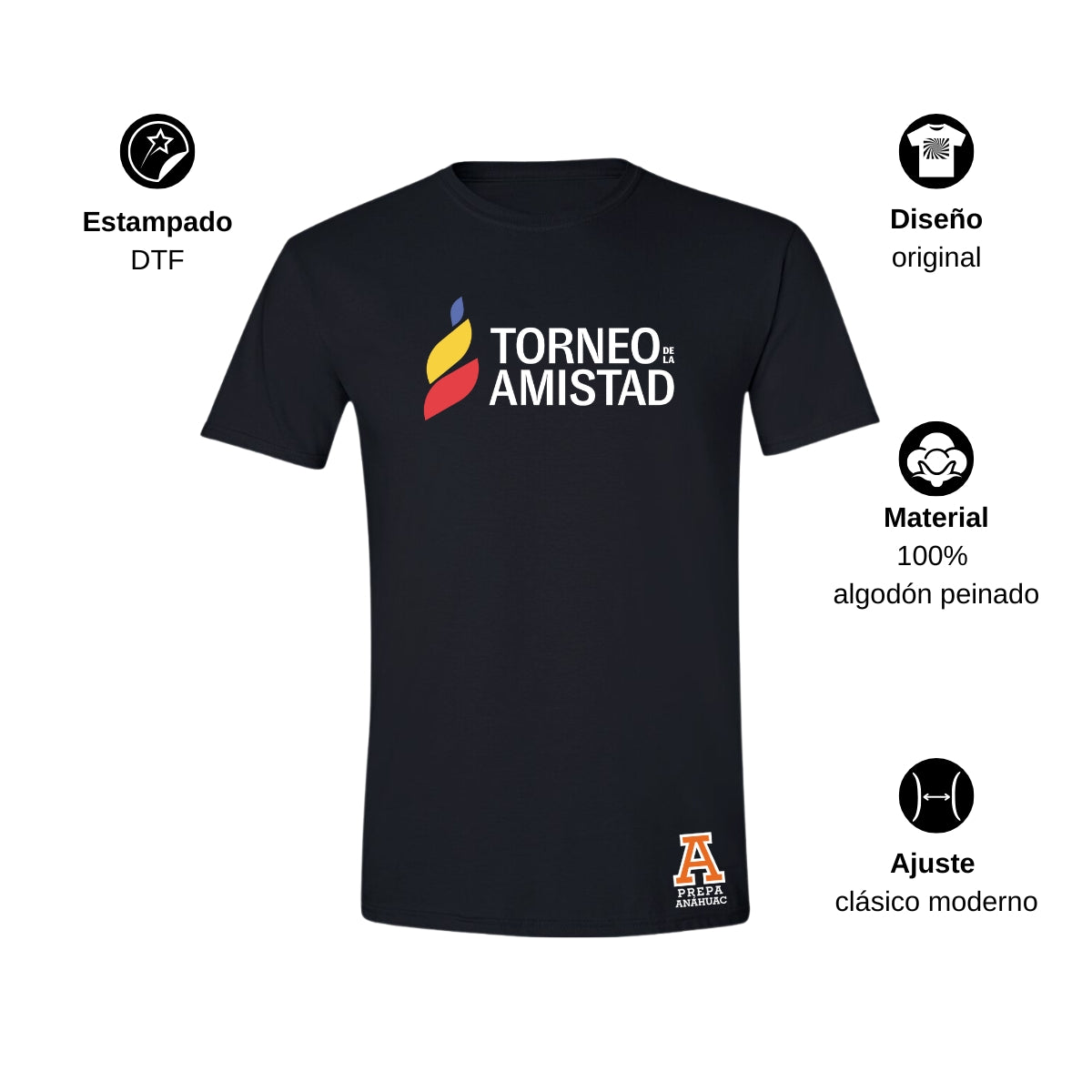 Playera Hombre Algodón Torneo de la Amistad D3T Prepa Anahuac