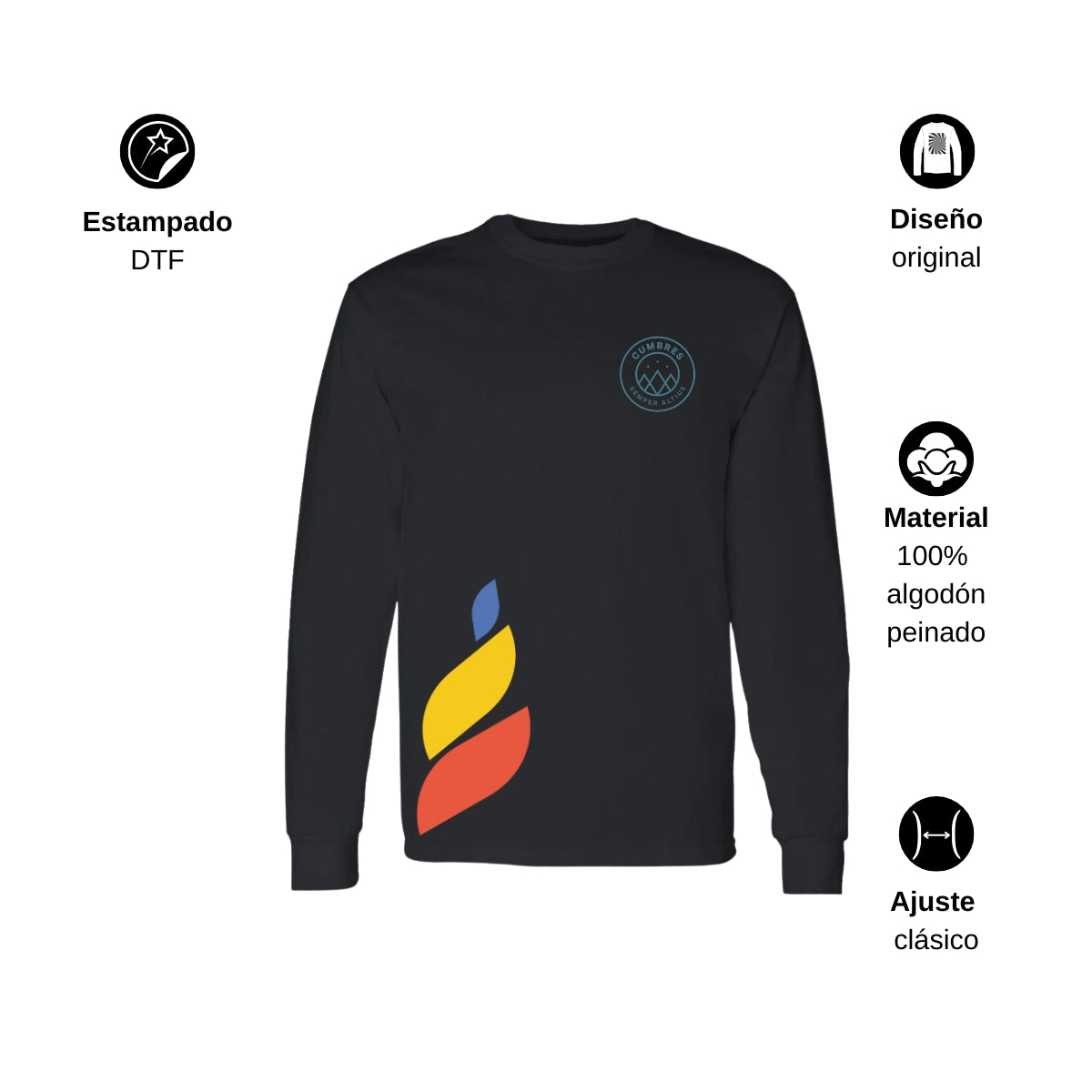Playera Manga Larga Unisex Algodón Torneo de la Amistad D1E Cumbres