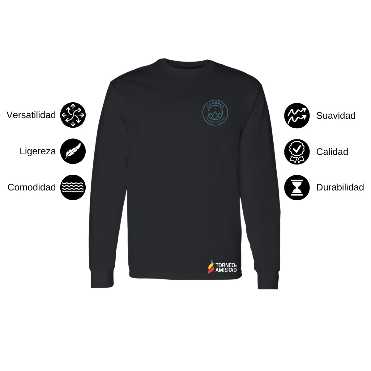 Playera Manga Larga Unisex Algodón Torneo de la Amistad D2E Cumbres