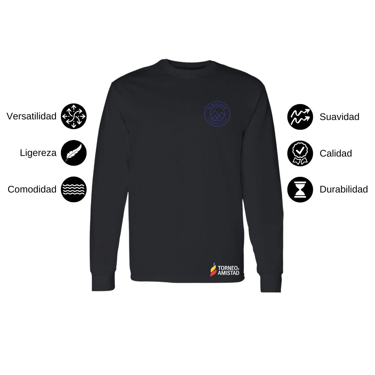 Playera Manga Larga Unisex Algodón Torneo de la Amistad D2E Himalaya
