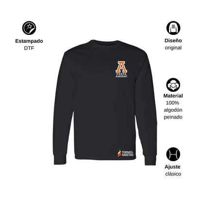 Playera Manga Larga Unisex Algodón Torneo de la Amistad D2E Prepa Anahuac