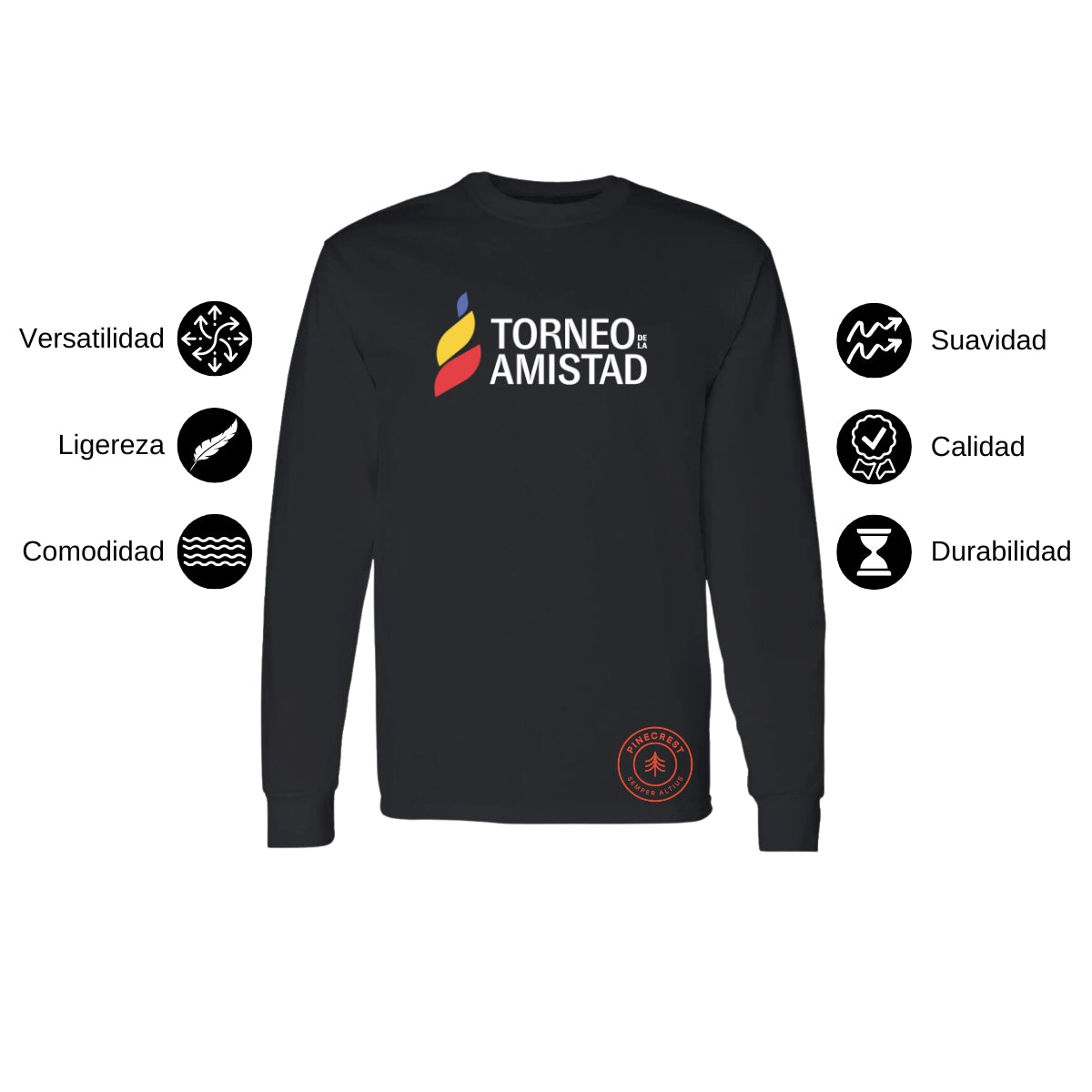 Playera Manga Larga Unisex Algodón Torneo de la Amistad D3T Pinecrest