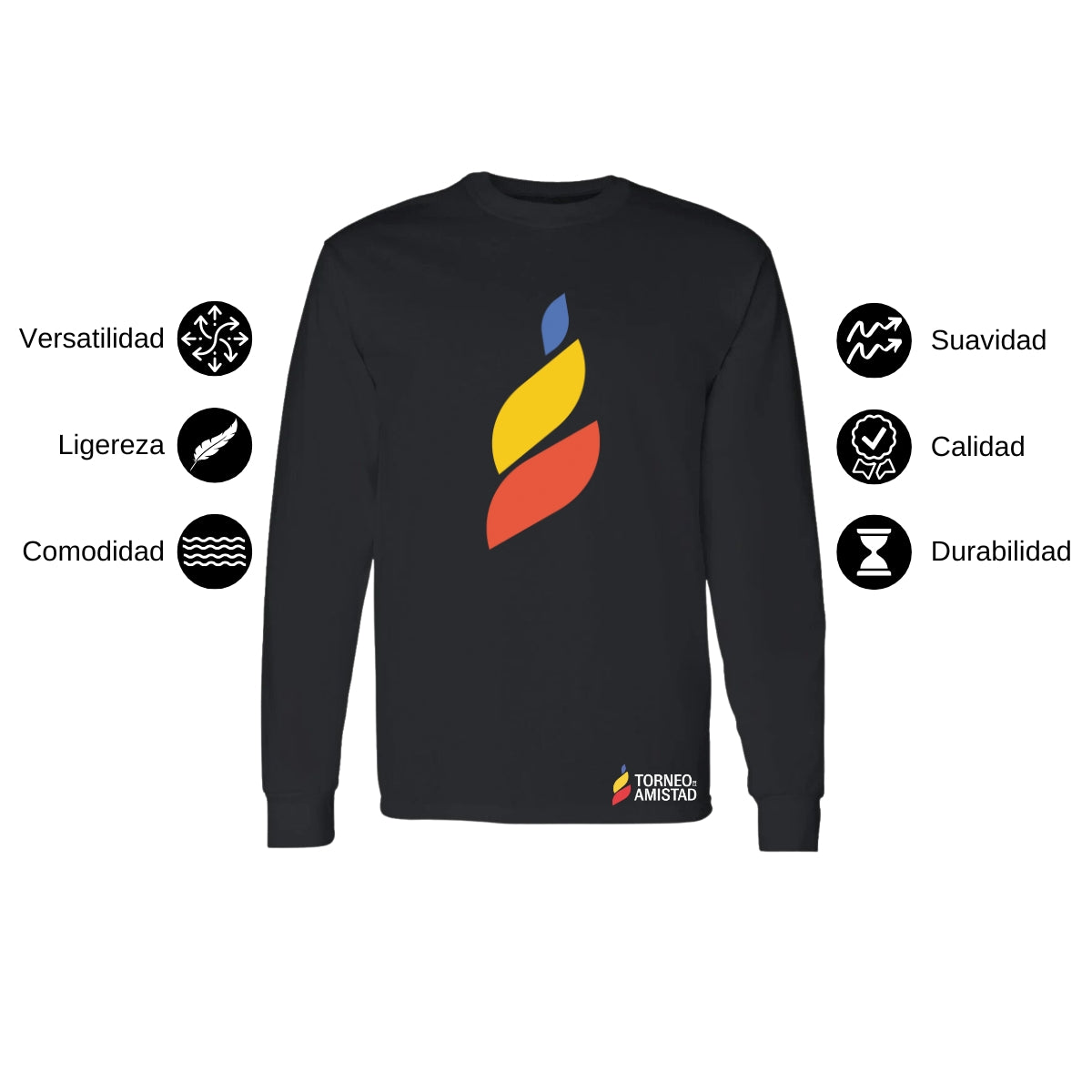 Playera Manga Larga Unisex Algodón Torneo de la Amistad D4