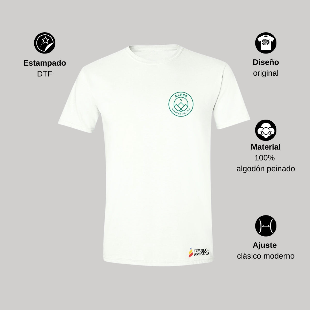 Playera Hombre Algodón Torneo de la Amistad D2E Alpes