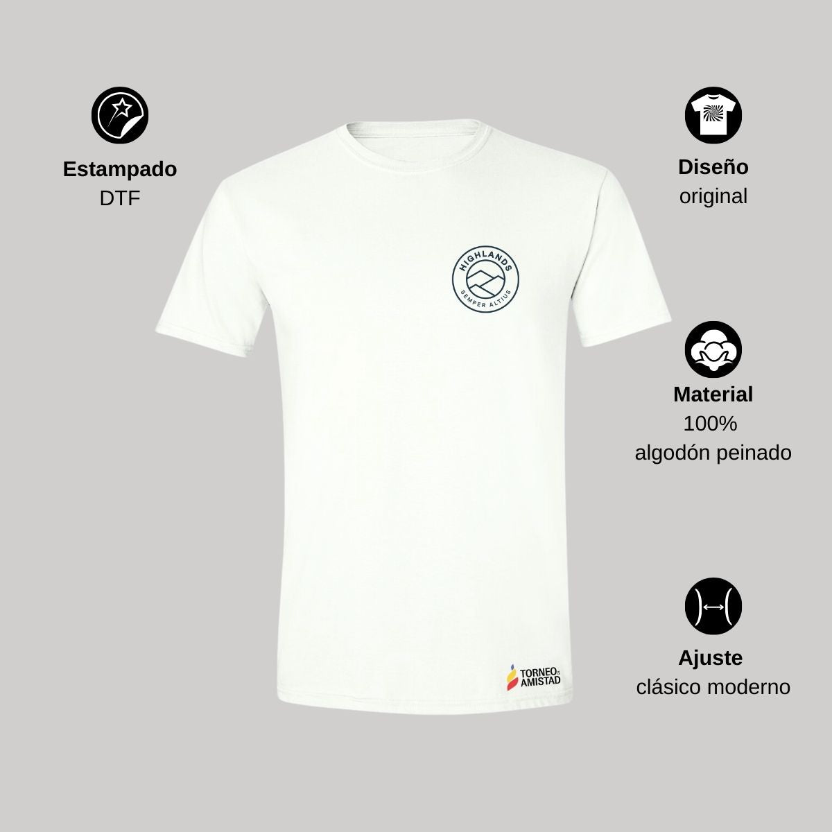 Playera Hombre Algodón Torneo de la Amistad D2E Highlands