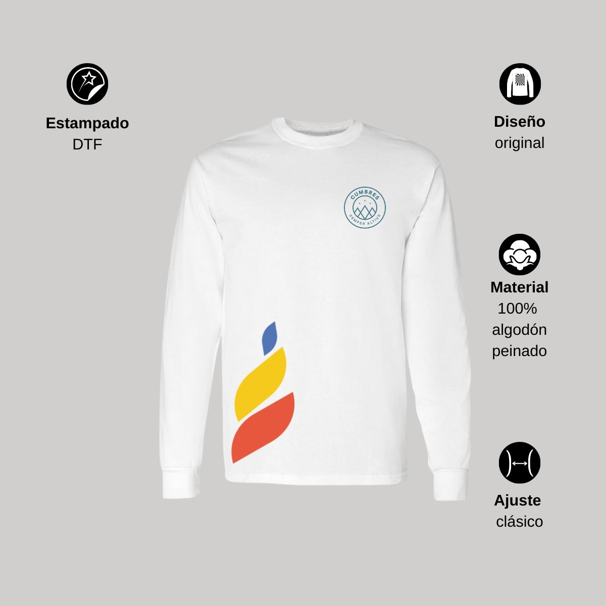 Playera Manga Larga Unisex Algodón Torneo de la Amistad D1E Cumbres
