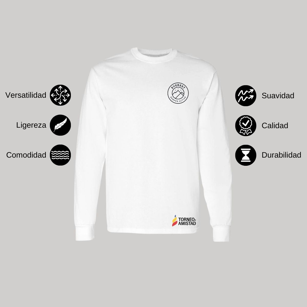 Playera Manga Larga Unisex Algodón Torneo de la Amistad D2E Everest