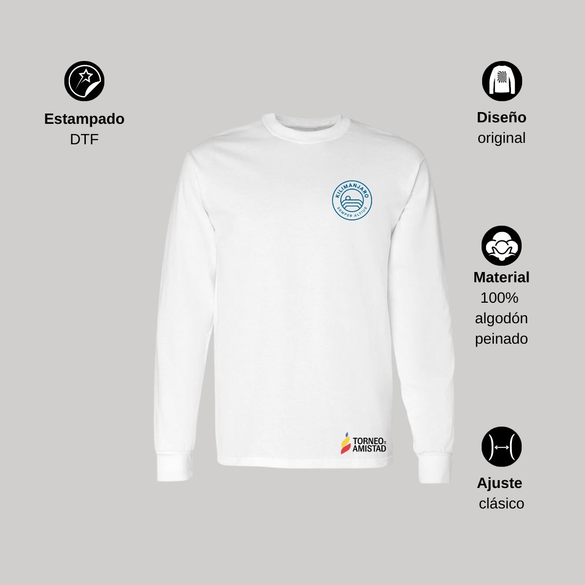Playera Manga Larga Unisex Algodón Torneo de la Amistad D2E Kilimanjaro