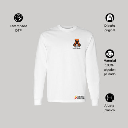 Playera Manga Larga Unisex Algodón Torneo de la Amistad D2E Prepa Anahuac