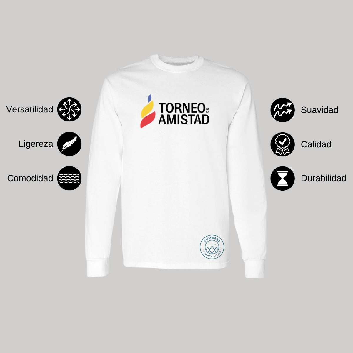 Playera Manga Larga Unisex Algodón Torneo de la Amistad D3T Cumbres