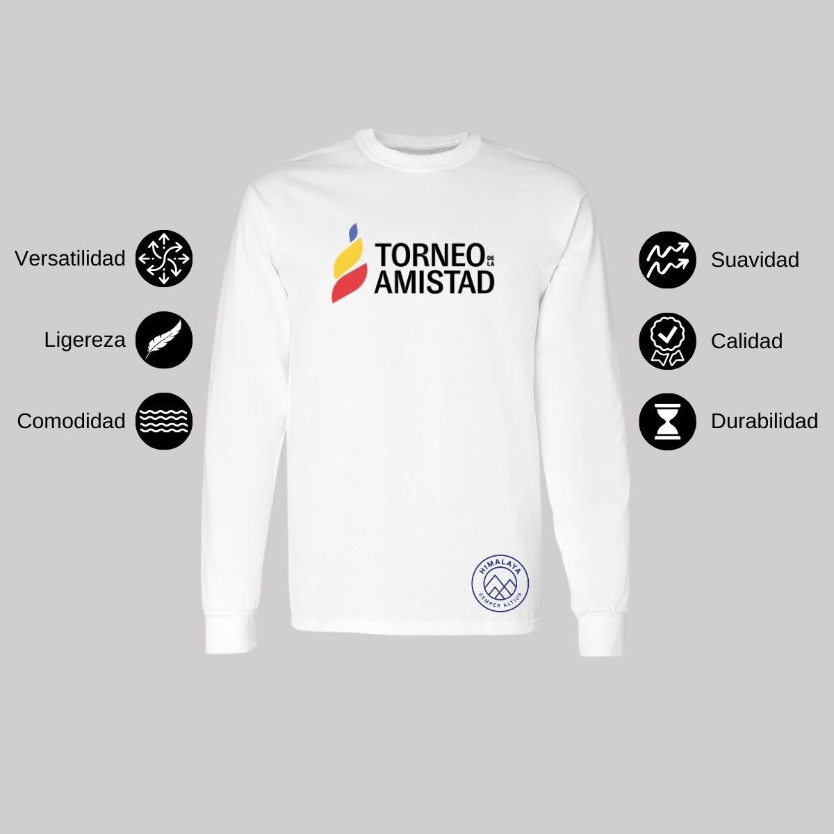 Playera Manga Larga Unisex Algodón Torneo de la Amistad D3T Himalaya