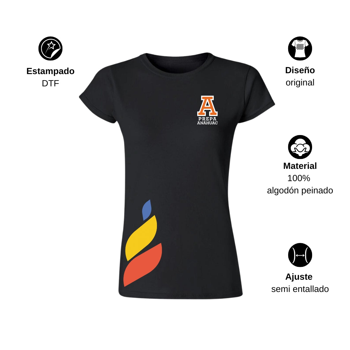 Playera Mujer Algodón Torneo de la Amistad D1E Prepa Anahuac