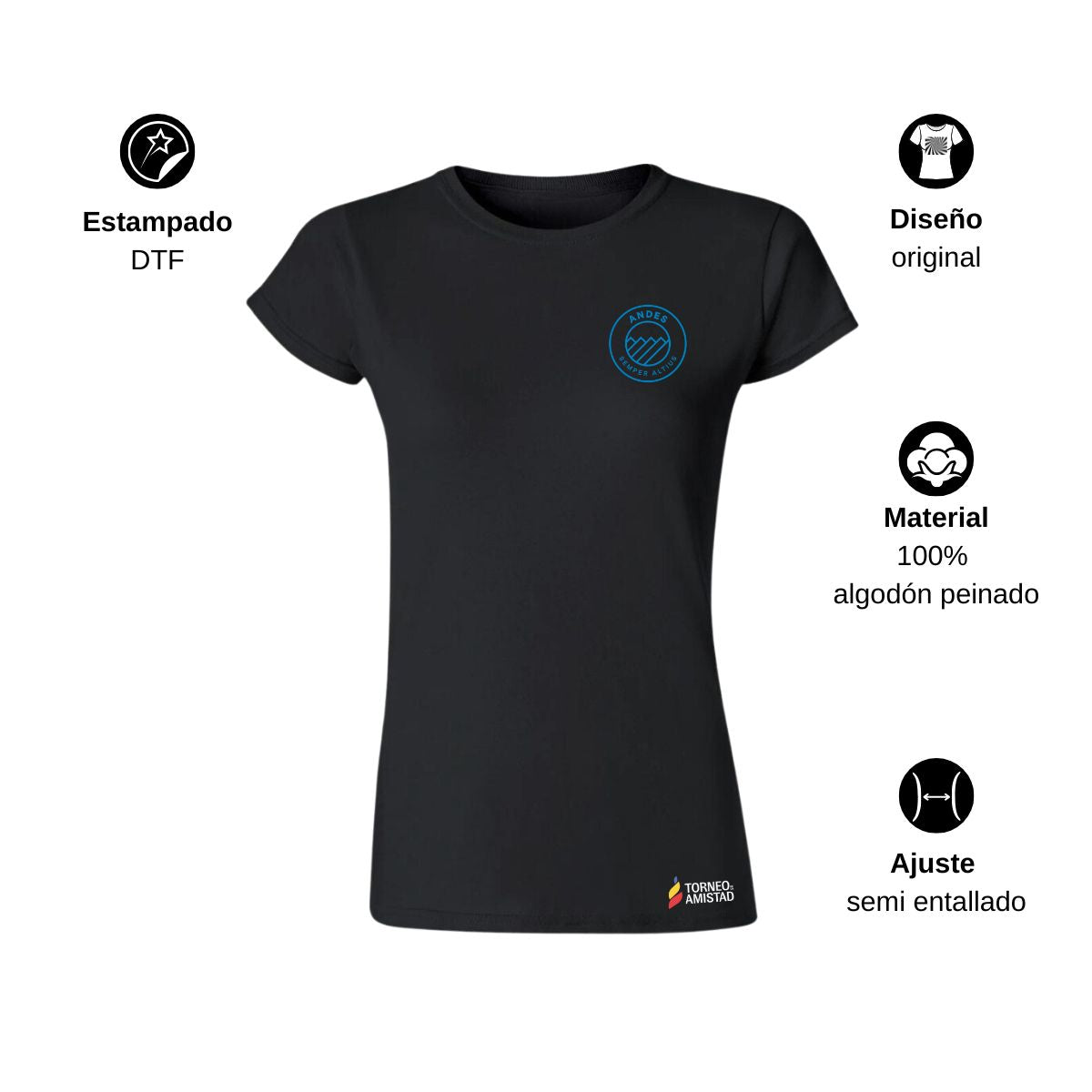 Playera Mujer Algodón Torneo de la Amistad D2E Andes