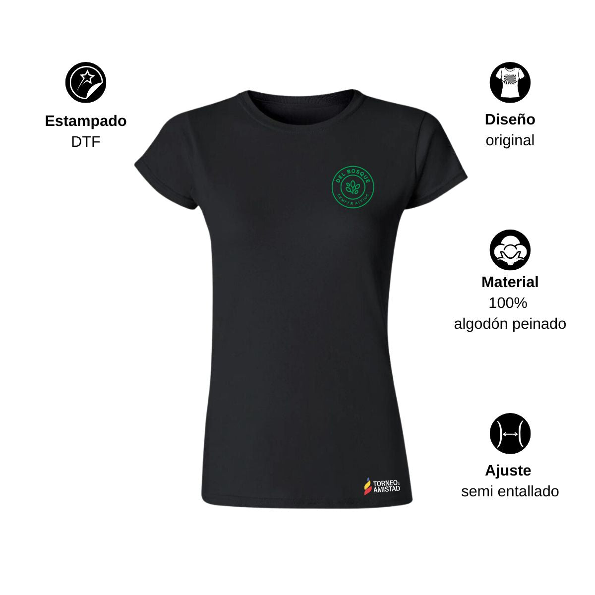 Playera Mujer Algodón Torneo de la Amistad D2E Del Bosque
