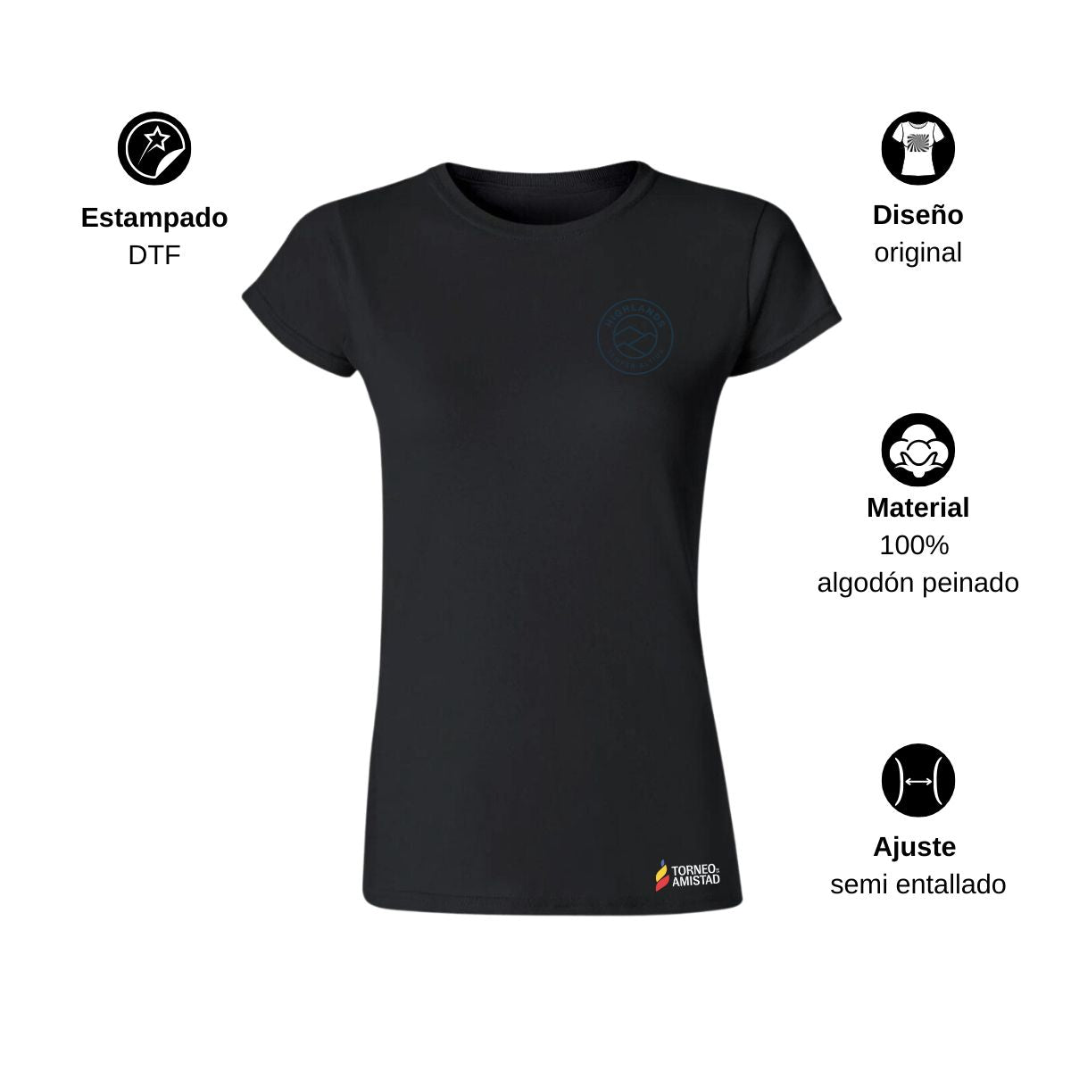 Playera Mujer Algodón Torneo de la Amistad D2E Highlands