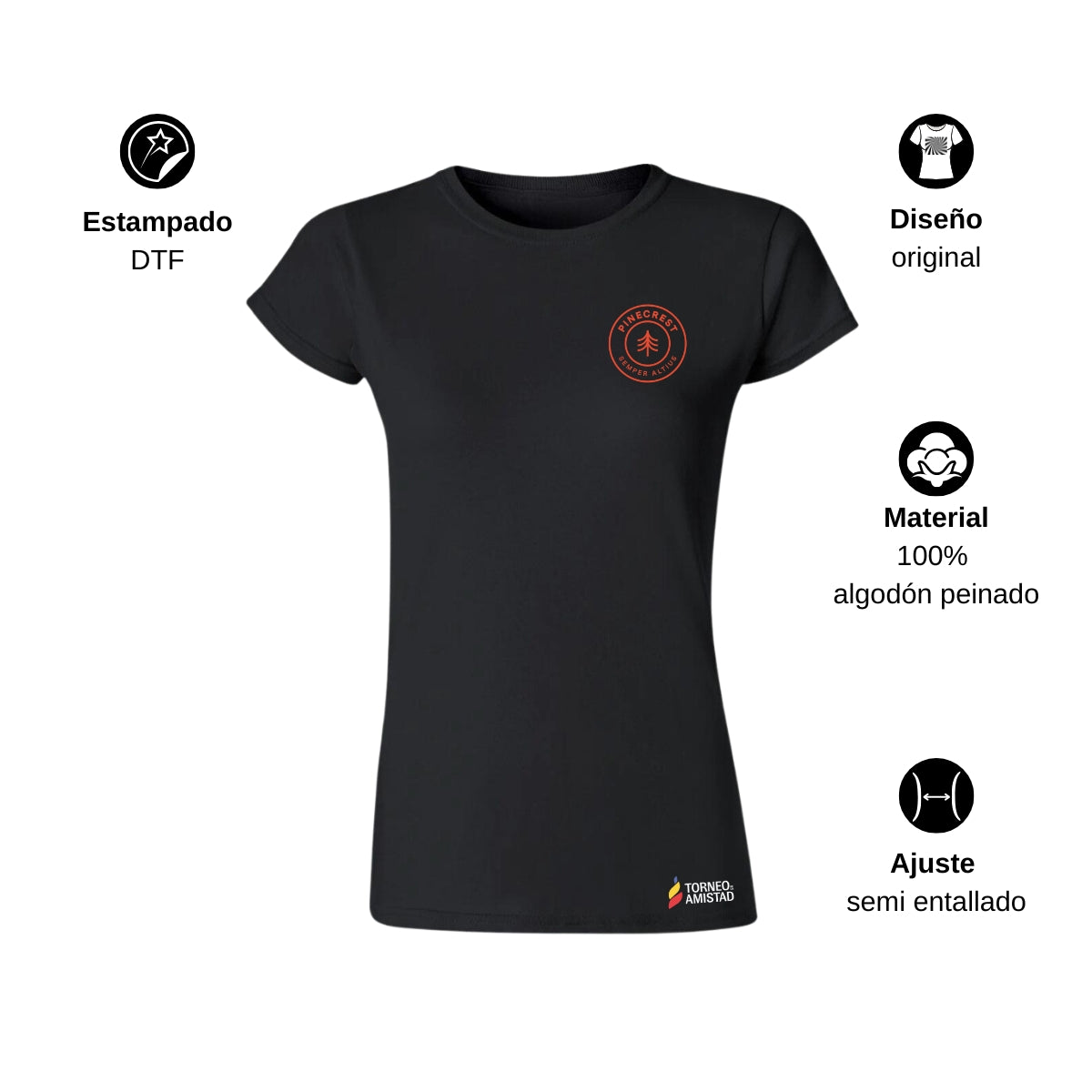 Playera Mujer Algodón Torneo de la Amistad D2E Pinecrest
