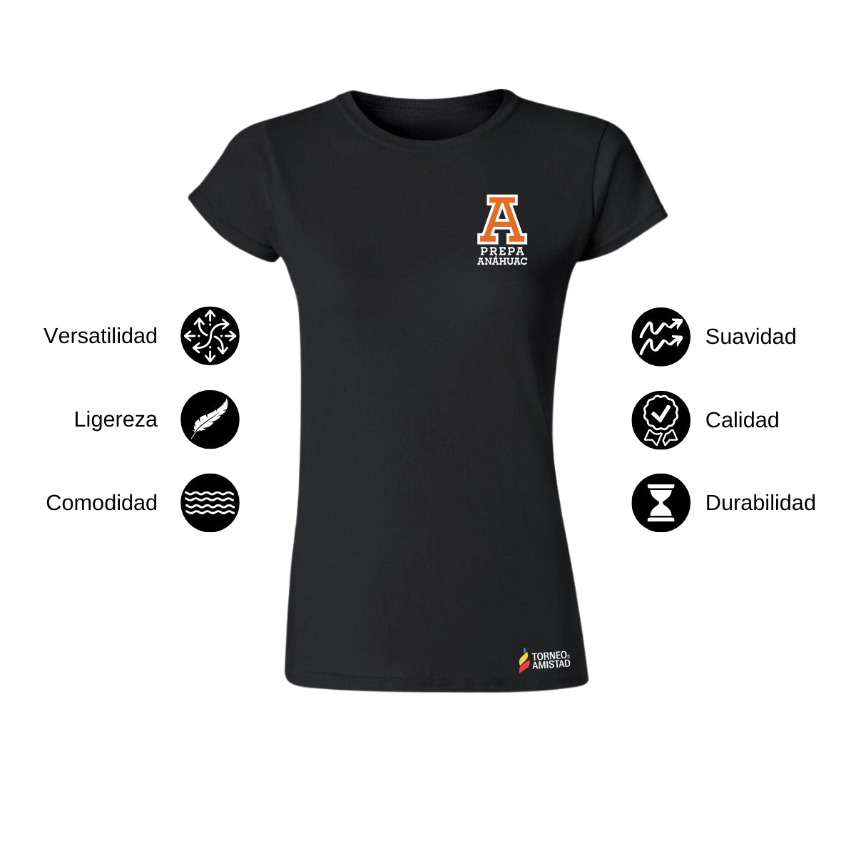 Playera Mujer Algodón Torneo de la Amistad D2E Prepa Anahuac