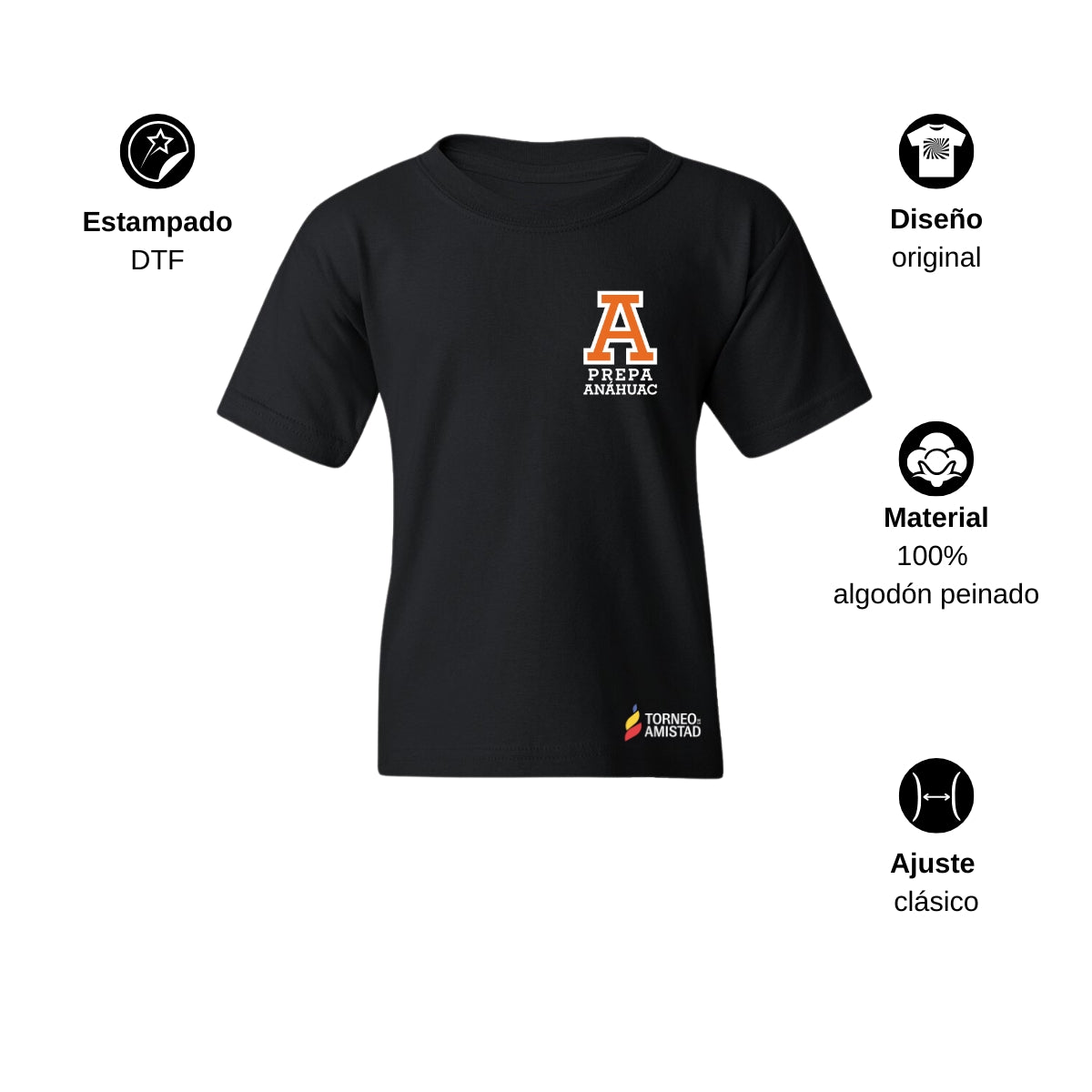 Playera Infantil Algodón Torneo de la Amistad D2E Prepa Anahuac