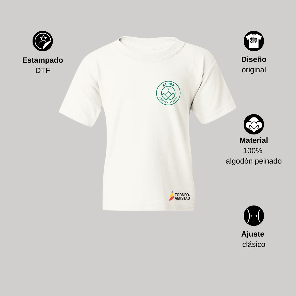 Playera Infantil Algodón Torneo de la Amistad D2E Alpes