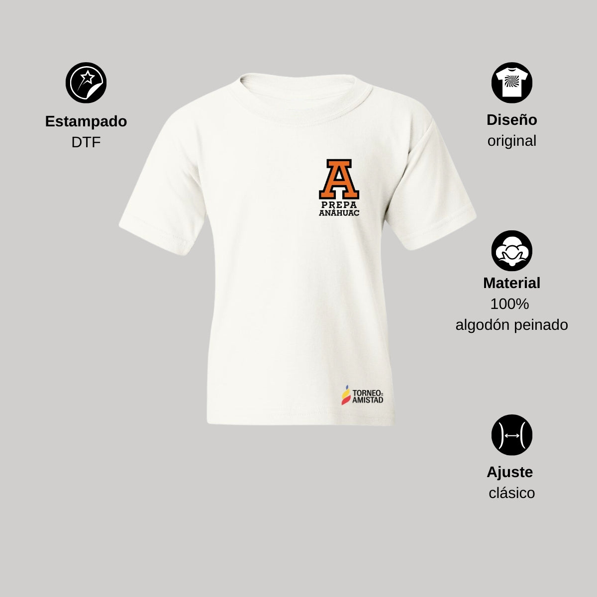 Playera Infantil Algodón Torneo de la Amistad D2E Prepa Anahuac