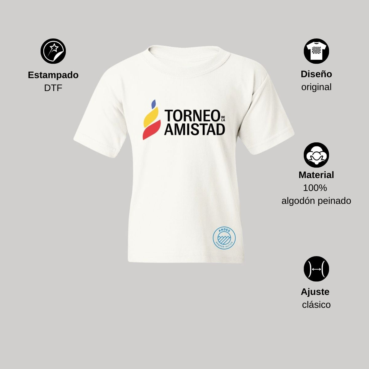 Playera Infantil Algodón Torneo de la Amistad D3T Andes