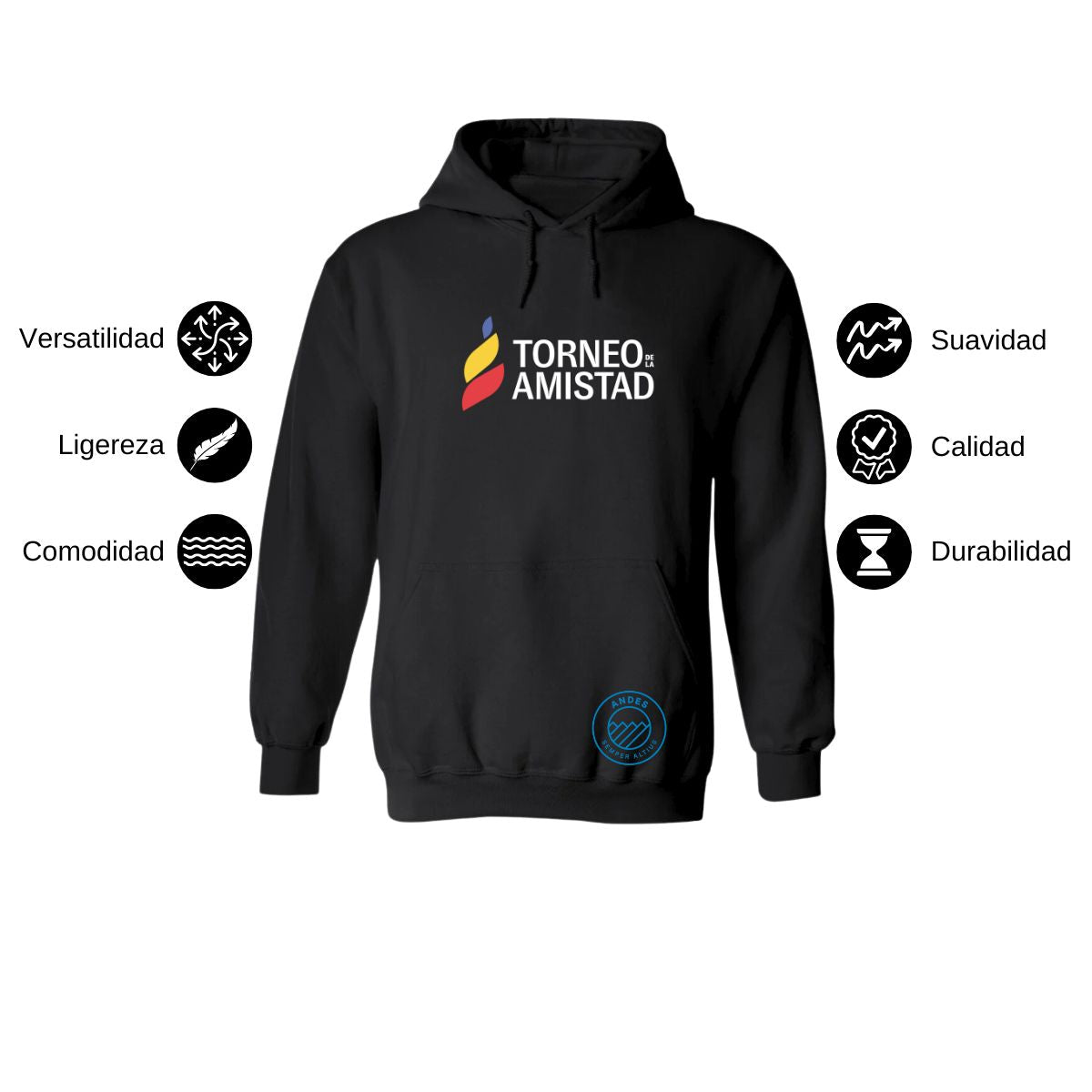 Sudadera Hoodie Unisex Algodón Poliéster Torneo de la Amistad D3T Andes