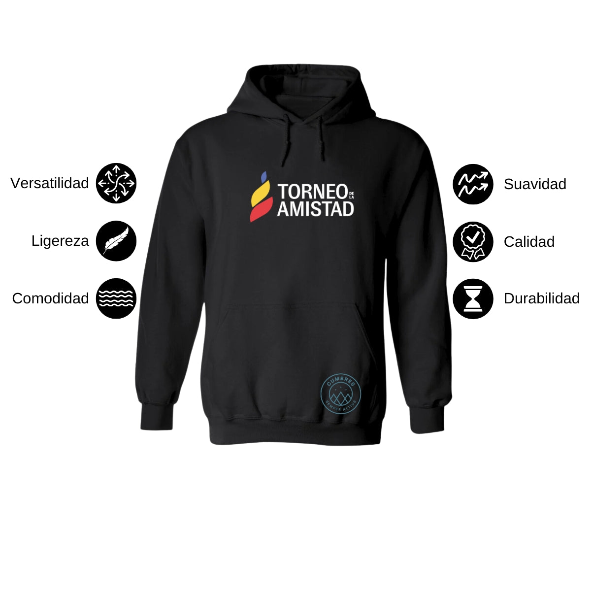 Sudadera Hoodie Unisex Algodón Poliéster Torneo de la Amistad D3T Cumbres