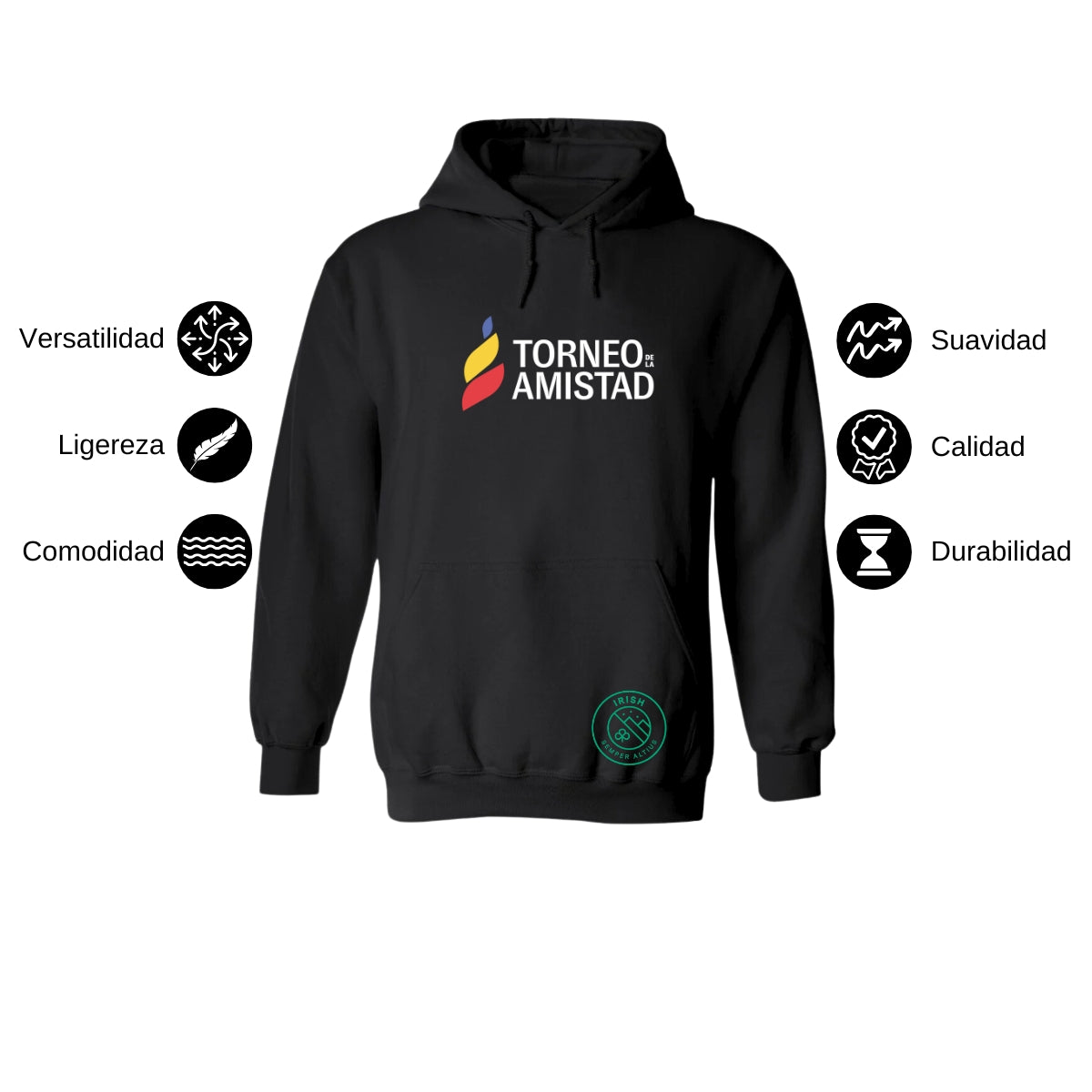 Sudadera Hoodie Unisex Algodón Poliéster Torneo de la Amistad D3T Irish